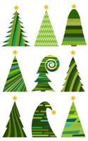 reeks van Kerstmis bomen. geïsoleerd vector illustratie voor vrolijk Kerstmis en gelukkig nieuw jaar.