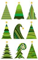 reeks van Kerstmis bomen. geïsoleerd vector illustratie voor vrolijk Kerstmis en gelukkig nieuw jaar.