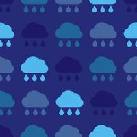 regenachtig wolk. naadloos patroon van regenachtig wolken. slecht weer symbool. vector illustratie.