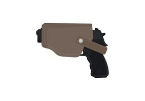 pistool in een holster geïsoleerd Aan een wit achtergrond. vector. vector