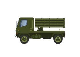 vrachtauto met leger raketten. vector illustratie