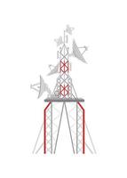 radio toren icoon in tekenfilm stijl Aan een wit achtergrond. vector illustratie