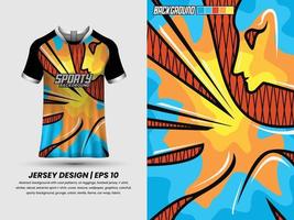 voetbal Jersey ontwerp voor sublimatie, sport t overhemd ontwerp, sjabloon Jersey vector