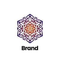 bloem mandala logo ontwerp. bloemen bloem patroon logo. schoonheid bloem patroon. sneeuwvlok logo. abstract ornament logo ontwerp. mandala logo voor spa, yoga bedrijf identiteit. vector
