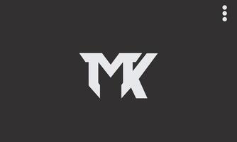 alfabet letters initialen monogram logo mk, km, m en k vector