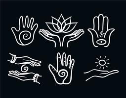 Genezing hand vector set