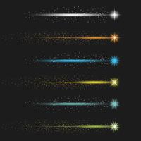 Kleurrijke sterrenstof met staart Vector collectie