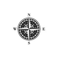 kompas vector logo ontwerp in zwart en wit