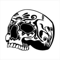 menselijk skelet schedel logo, schedel silhouet geïsoleerd Aan wit achtergrond. schedel vector, verschrikkelijk menselijk schedel hoofd silhouet klem kunst vector
