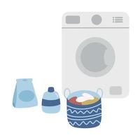 wasserij kamer met het wassen machine illustratie vector