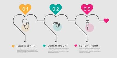 3 opties modern infographic met gezondheidszorg sjabloon. - vector. vector