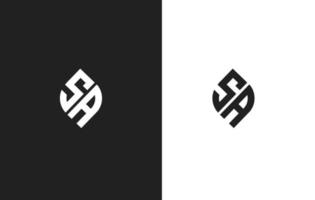 vector sa monogram of brief sa logo en sa logo ontwerp