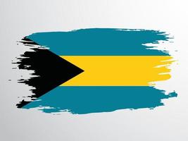 vlag van de Bahamas geschilderd met een borstel vector