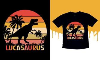 luca saurus - dinosaurus vector t-shirt grafisch ontwerp, typografie vectoren illustratie met t-shirt ontwerp, kleding, hand- getrokken