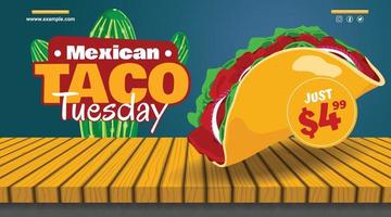 Latijns-Amerikaans voedsel Mexicaans taco banier vector