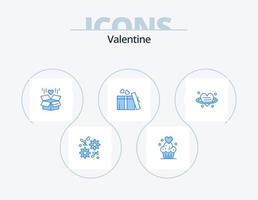 Valentijn blauw icoon pak 5 icoon ontwerp. hart. hart. snoepgoed. liefde. verrassing vector