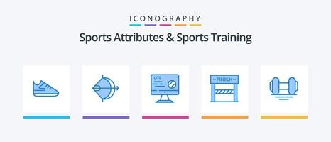 sport- attributen en sport- opleiding blauw 5 icoon pak inclusief halter. sport. Amerikaans voetbal. lijn. stroom. creatief pictogrammen ontwerp vector