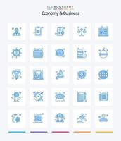 creatief economie en bedrijf 25 blauw icoon pak zo net zo seo. . bord. schaal. gerechtigheid vector