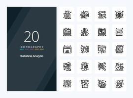 20 statistisch analyse schets icoon voor presentatie vector