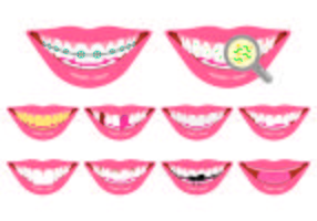 Set van valse tanden pictogram vector