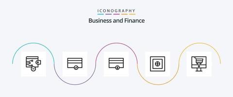 financiën lijn 5 icoon pak inclusief . veilig. winkel vector