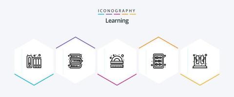 aan het leren 25 lijn icoon pak inclusief chemie. kennis. tekening. onderwijs. studie vector
