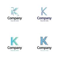 brief k groot logo pak ontwerp creatief modern logos ontwerp voor uw bedrijf vector