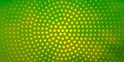 lichtgroene sjabloon met neonsterren. vector
