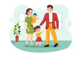 kind adoptie agentschap door nemen kinderen naar worden opgevoed, verzorgd en geleerd met liefde in vlak tekenfilm hand- getrokken sjabloon illustratie vector