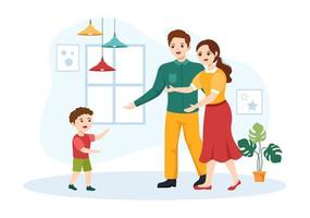 kind adoptie agentschap door nemen kinderen naar worden opgevoed, verzorgd en geleerd met liefde in vlak tekenfilm hand- getrokken sjabloon illustratie vector