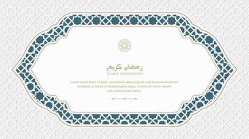 Ramadan kareem Arabisch Islamitisch elegant wit en gouden luxe ornament achtergrond met Arabisch patroon en decoratief ornament boog kader vector