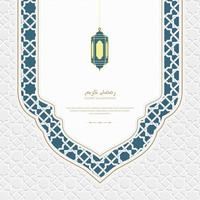 Ramadan kareem Arabisch Islamitisch elegant wit en gouden luxe ornament achtergrond met Arabisch patroon en decoratief ornament boog kader vector