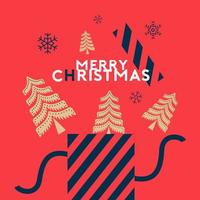 vrolijk kerstfeest en dennenboom websjabloon vector