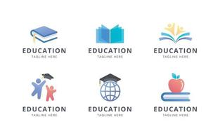 onderwijs logo set vector