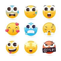 schattige emoji-collectie vector