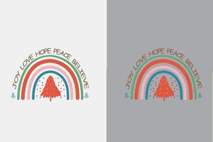 boho Kerstmis regenboog SVG vector