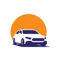 stad auto schaduw logo Aan een zonovergoten achtergrond vector