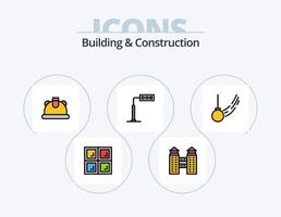 gebouw en bouw lijn gevulde icoon pak 5 icoon ontwerp. huis. stad. amper. hulpmiddelen. bouw vector