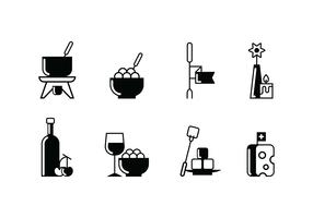 Fondue partij ingesteld pictogram vector