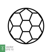 voetbal bal icoon. gemakkelijk vlak stijl. Amerikaans voetbal, zwart ronde bal, Pentagon patroon, cirkel, zeshoek, sport concept. vector illustratie geïsoleerd Aan wit achtergrond. eps 10.