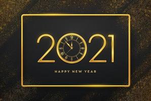 gelukkig nieuwjaar gouden luxe nummers 2021 vector