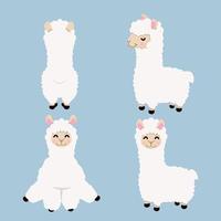 schattige lama alpaca-collectie vector