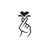 mini ik liefde u hand- Koreaans hart vinger ik liefde u teken icoon vector lijn kunst illustratie sticker ontwerp sociaal media