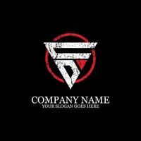 CD eerste naam logo ontwerp, met grunge stijl, brief logo vector in de cirkel