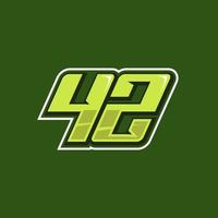 racing aantal 42 logo ontwerp vector