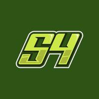 racing aantal 54 logo ontwerp vector