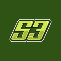 racing aantal 53 logo ontwerp vector