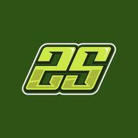 racing aantal 25 logo ontwerp vector
