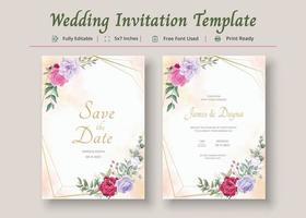 bruiloft uitnodiging kaart sjabloon, uitnodiging kaart poster vector