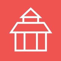 Chinese tempel lijn kleur achtergrond icoon vector